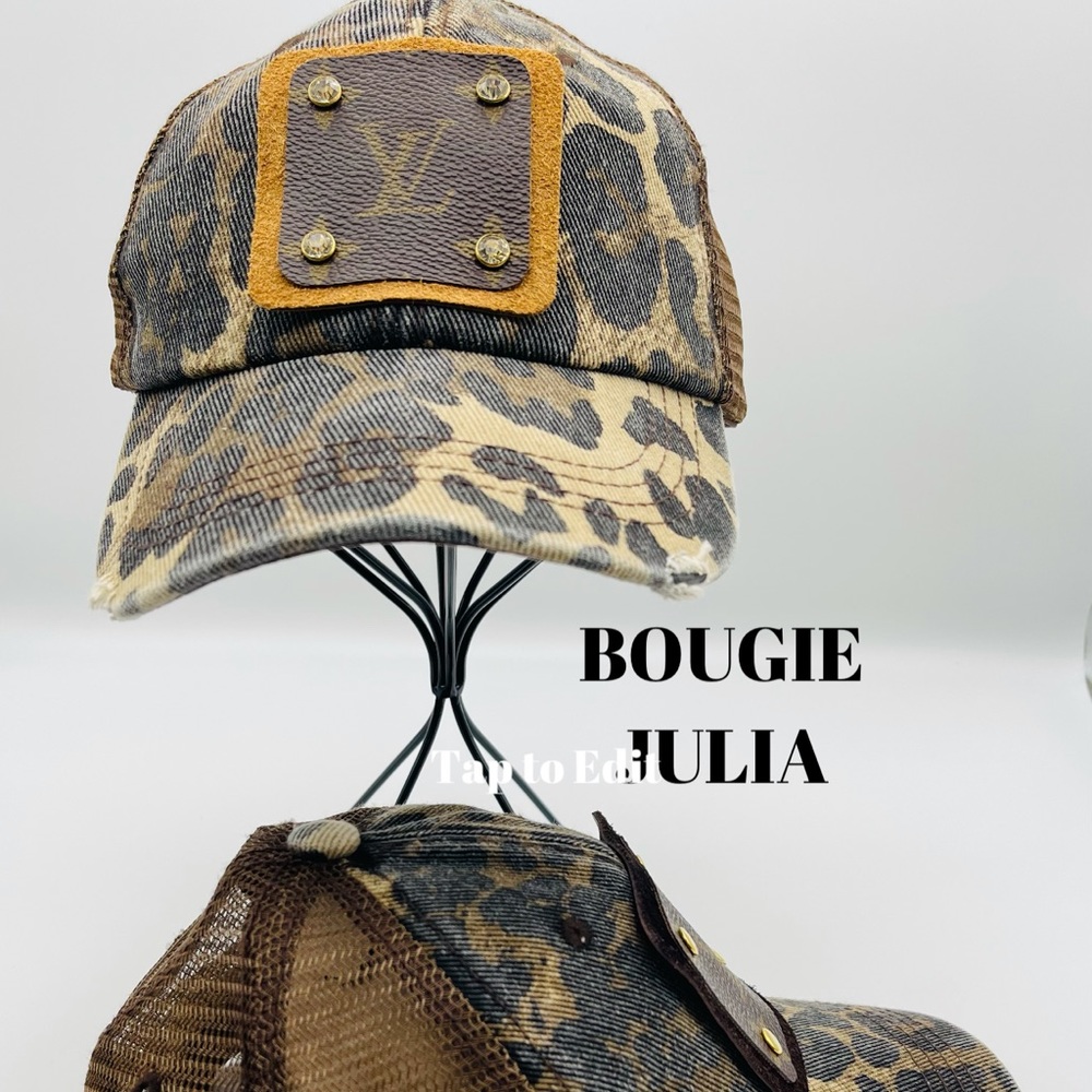 Upcycled Luxury leopard print trucker hat